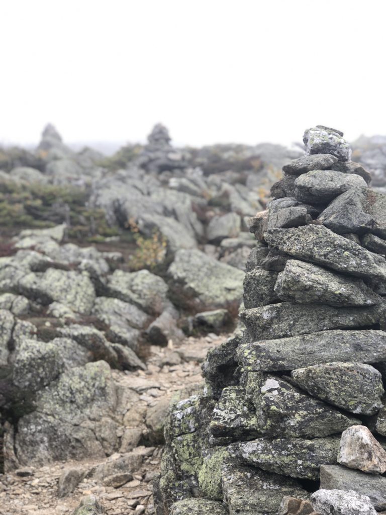 Cairns seen while hiking Mt Adams in the White Mountains, New Hampshire