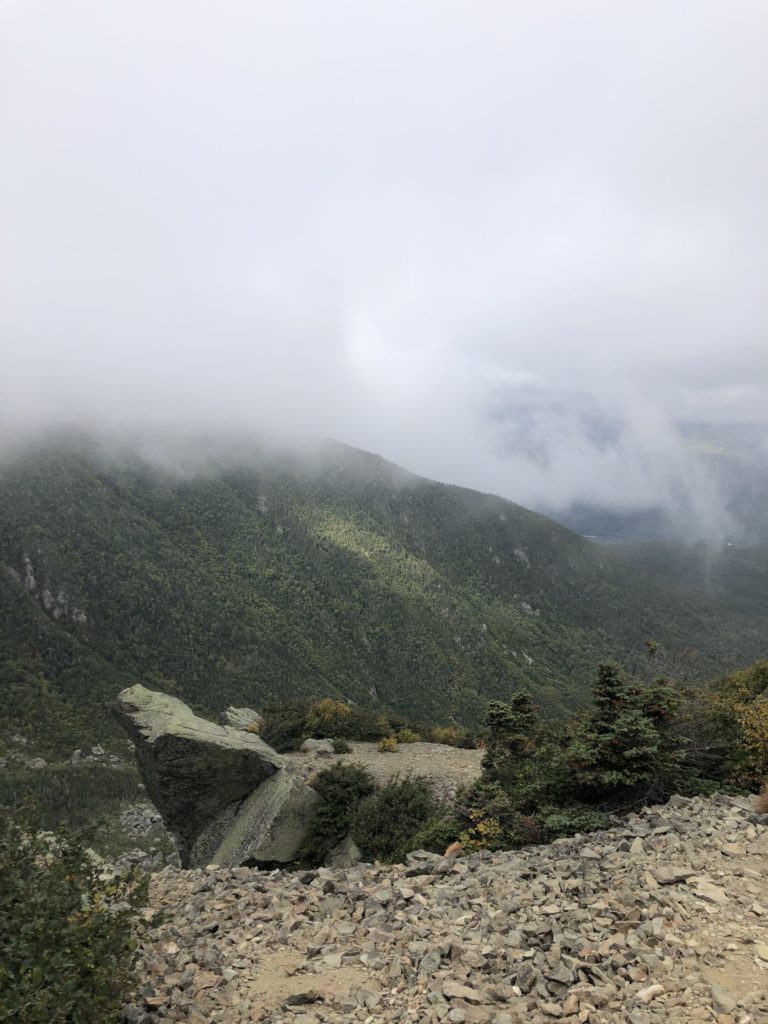 A misty ridge seen while hiking Mt Adams in the White Mountains, New Hampshire