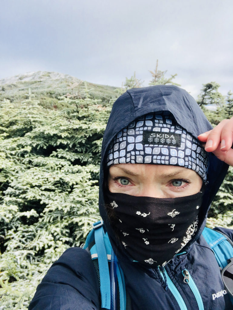 A person hiking Mt Eisenhower in the White Mountains, New Hampshire