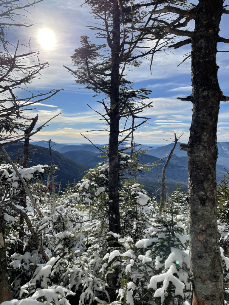 Sun and mountains, seen while hiking Mt. Hancock in the White Mountains, New Hampshire