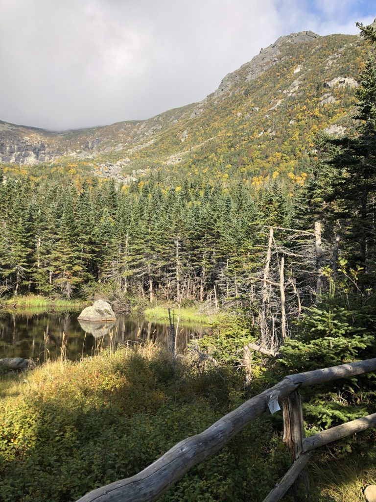 A lake at the bottom of the ravine, seen while hiking Tuckerman Ravine, Mt. Washington, White Mountains, New Hampshire