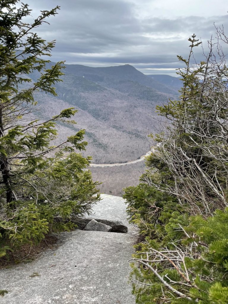 The cliff edge, seen while hiking Cannon Mountain in the White Mountain National Forest in New Hampshire
