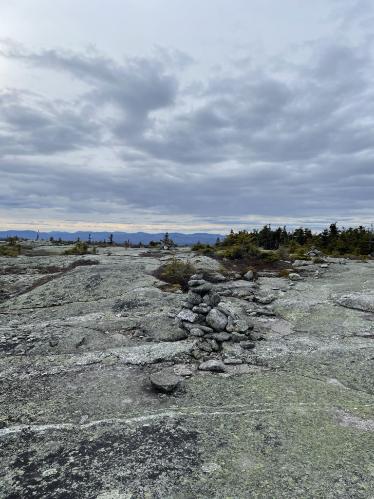 Summit of Baldpate, seen while hiking and backpacking the Grafton Notch Loop Trail in the White Mountains, Maine