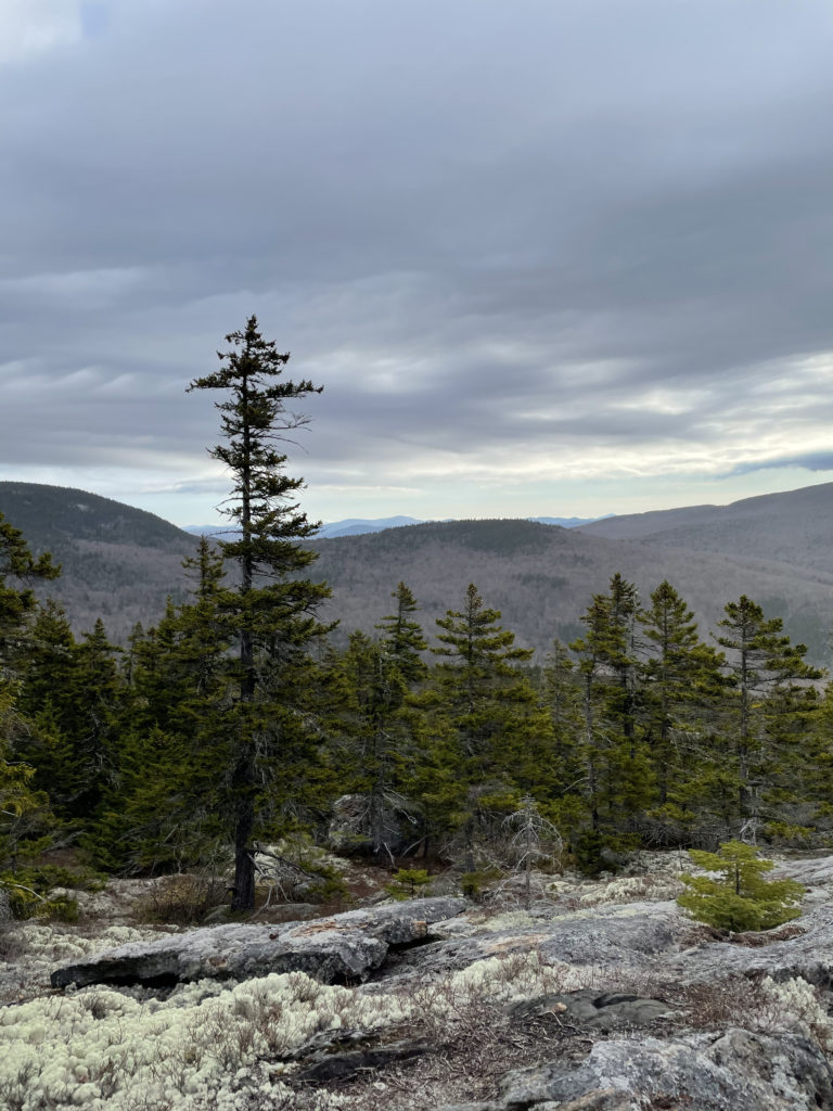 Mahoosuc Mountain Range, seen while hiking and backpacking the Grafton Notch Loop Trail in the White Mountains, Maine