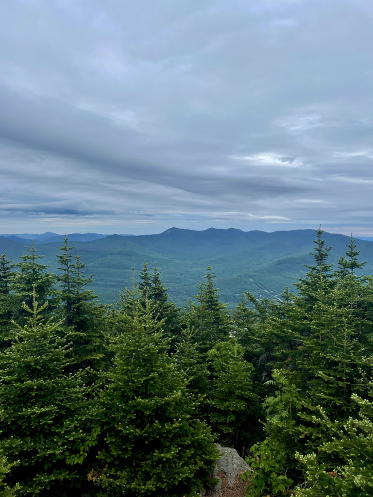 The summit view, seen while hiking Mt. Tecumseh in the White Mountains, NH