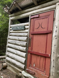 Double outhouse, seen while hiking Saddleback and The Horn, Western Mountains, Maine