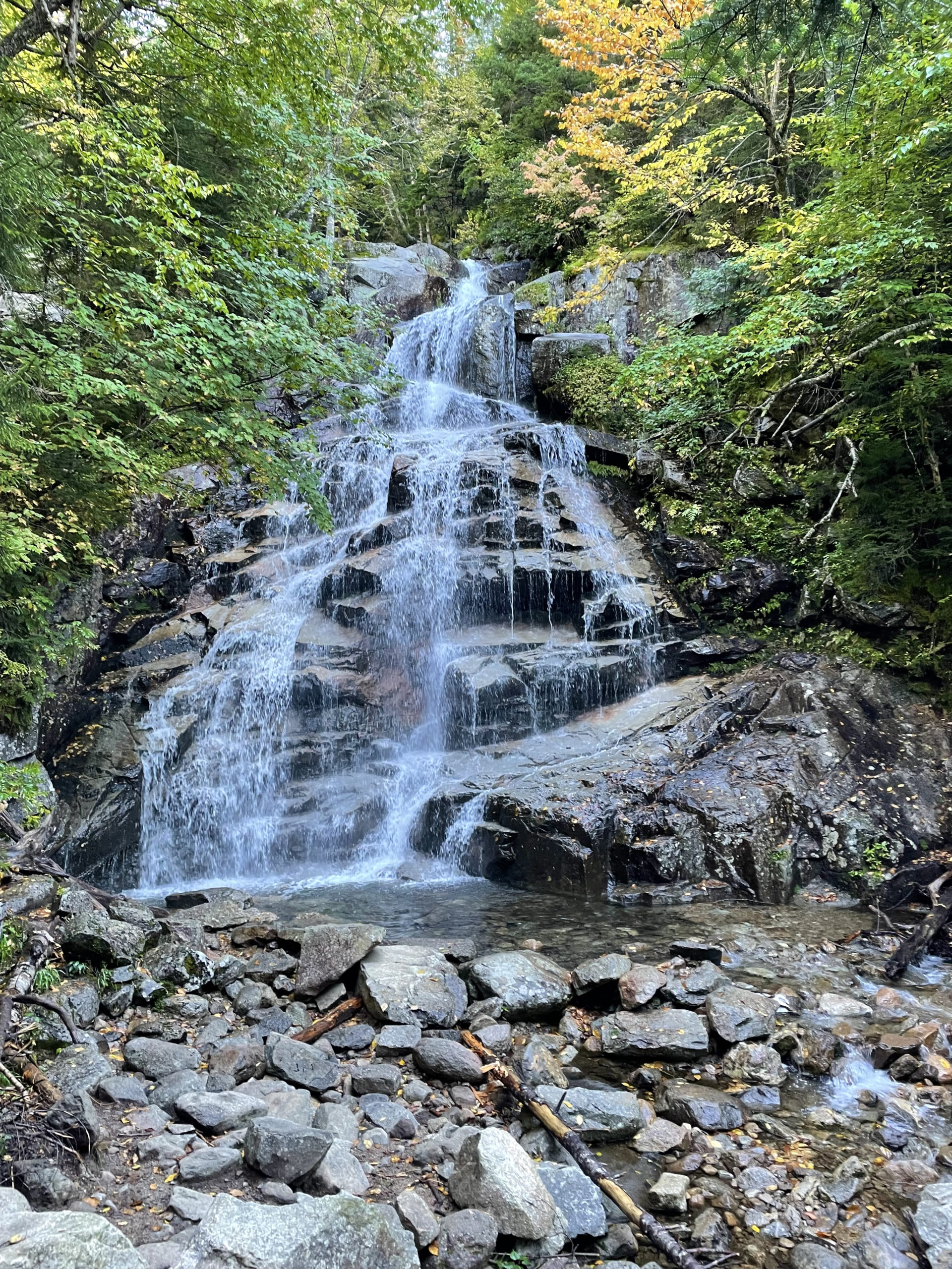 Cloudland Falls, seen while hike Mt. Lafayette and Mt. Lincoln in the White Mountain National Forest