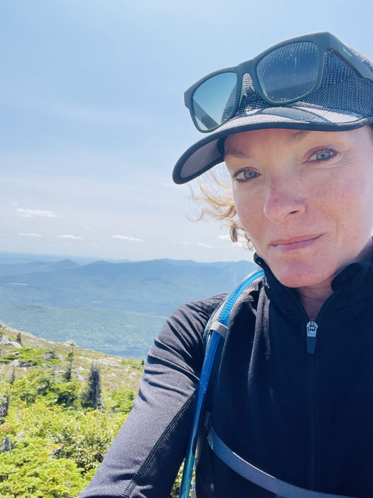 Hiker selfie, seen while hiking Bigelow Mountain in Western Maine