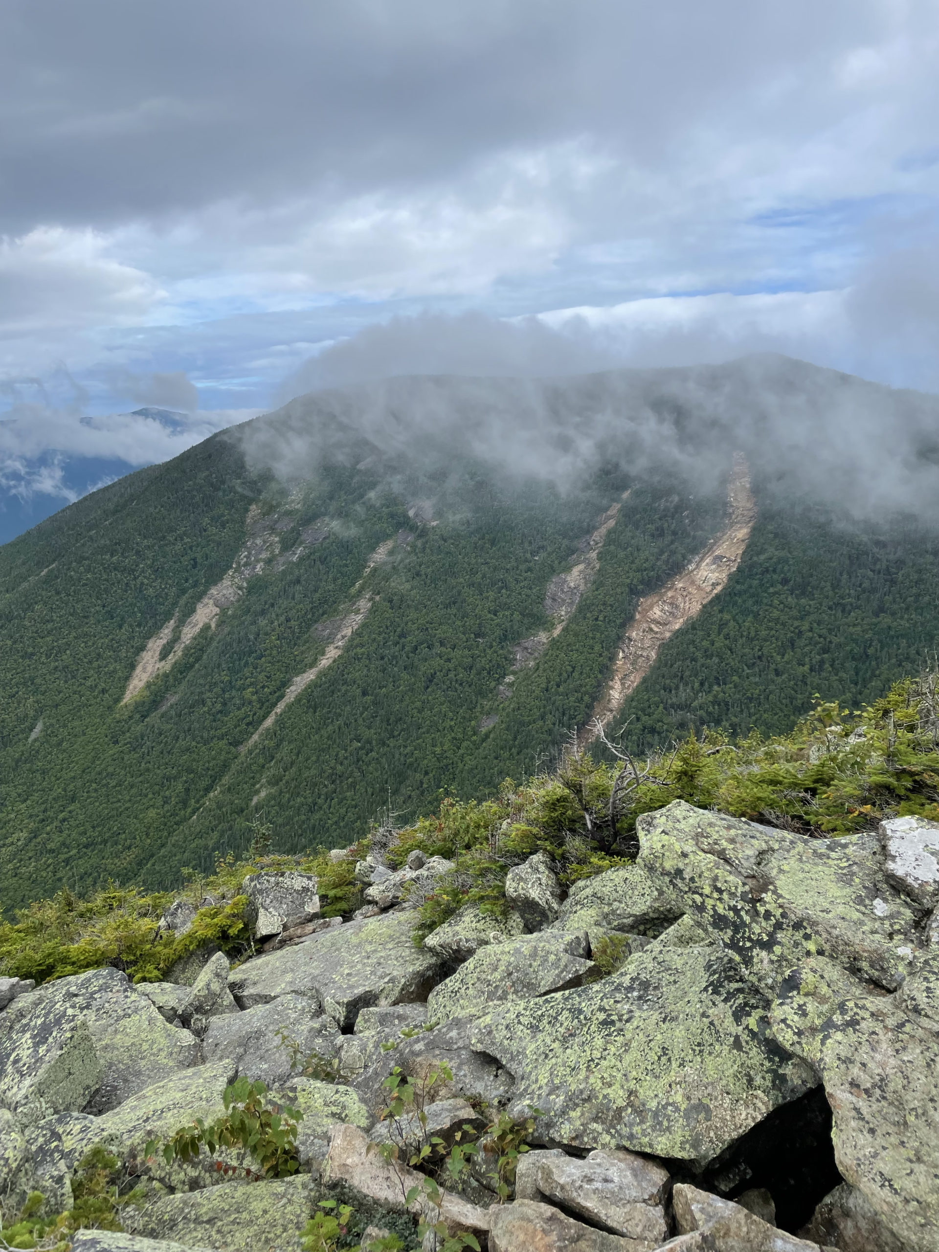 View from Bondcliff Trail, seen while hiking West Bond, Mt Bond, and Bondcliff in the White Mountains National Forest, New Hampshire