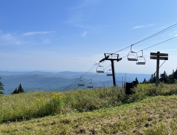 Chairlift, seen while hiking Killington Peak in the Green Mountains, Vermont
