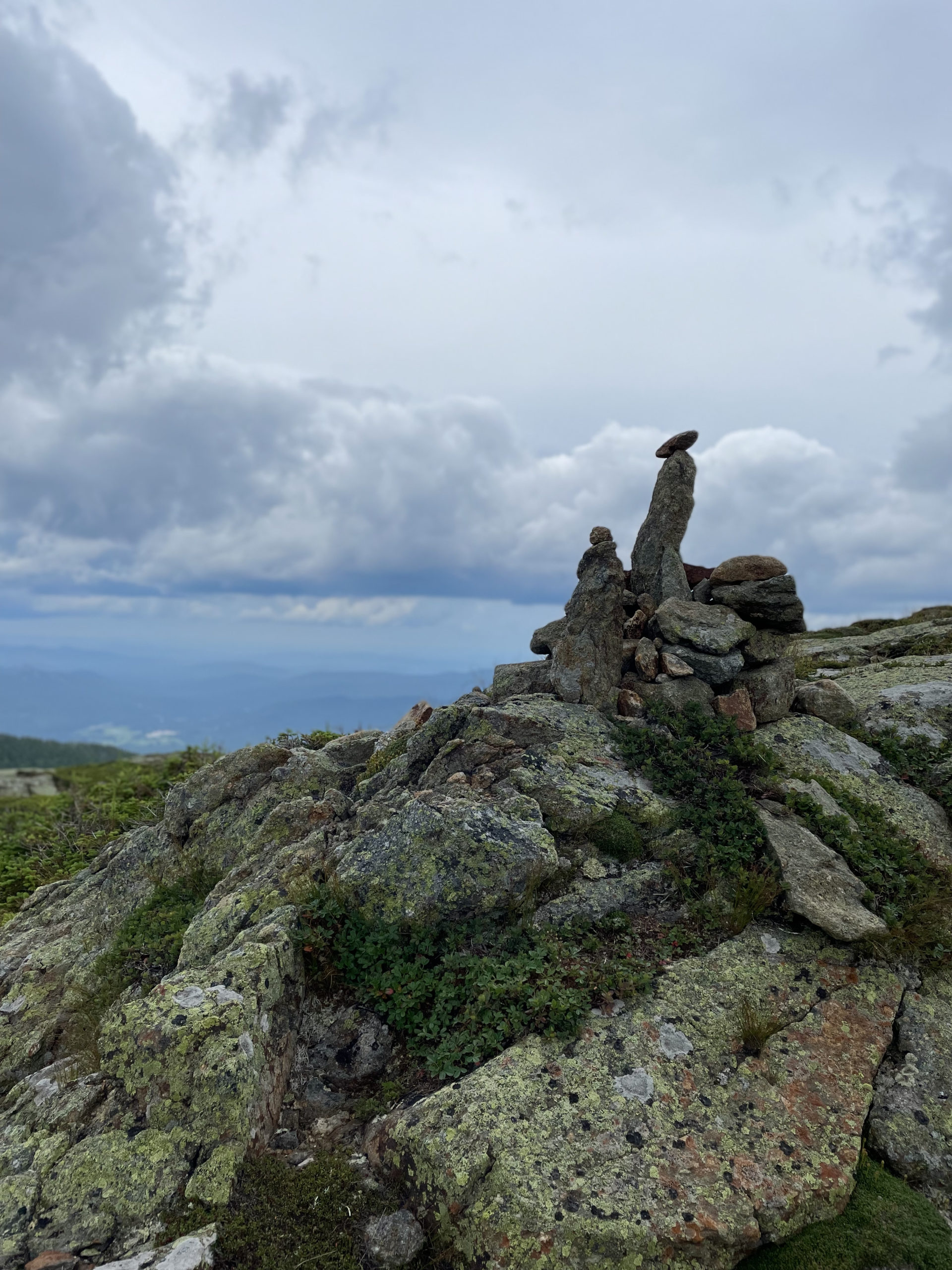 Balanced rocks, seen while hiking Mt. Pierce and Mt. Jackson in the White Mountains National Forest, New Hampshire