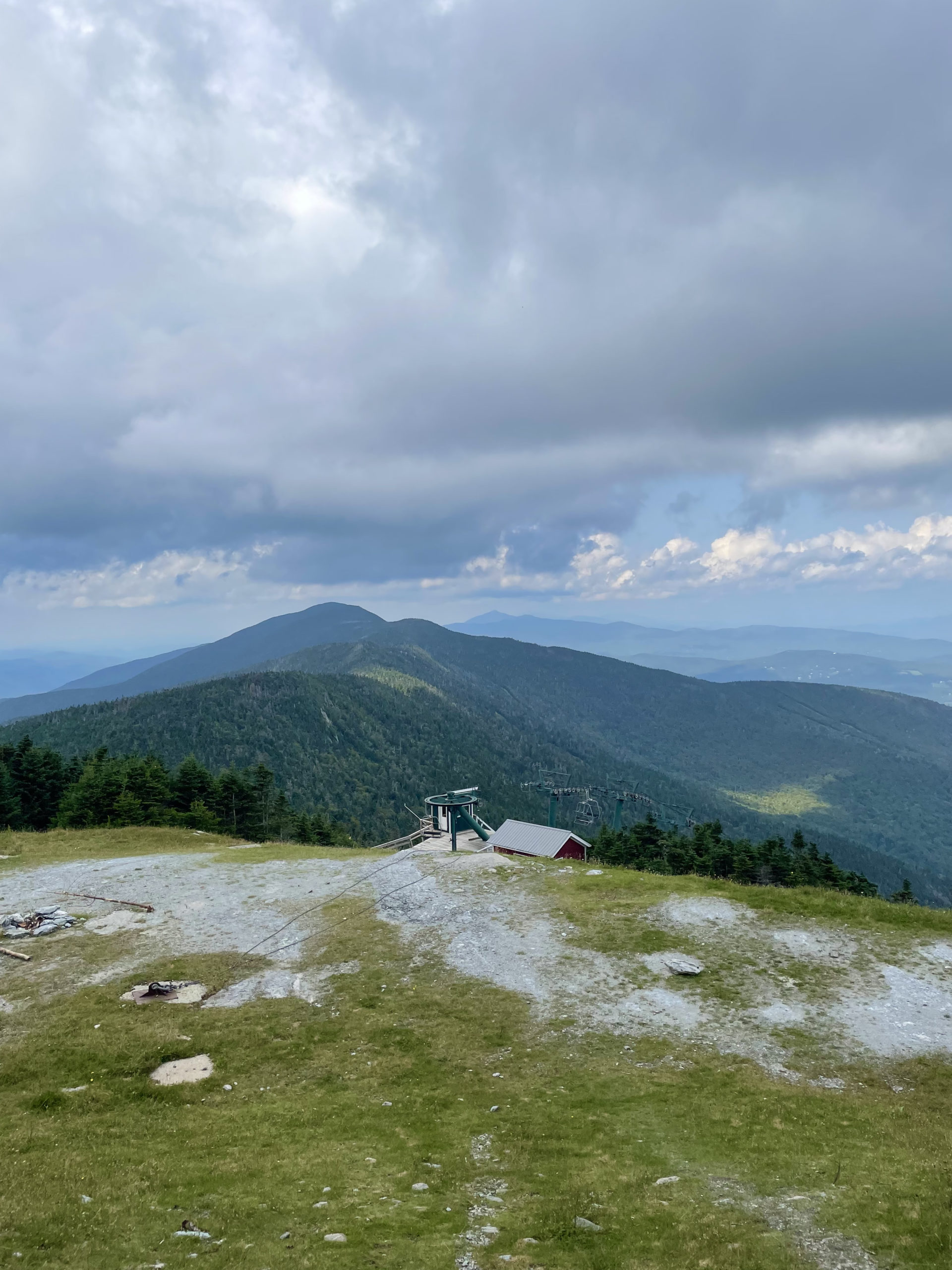 Top of Sugarbush ski resort, seen while hiking Mt Ellen and Mt Abraham, Green Mountains, Vermont