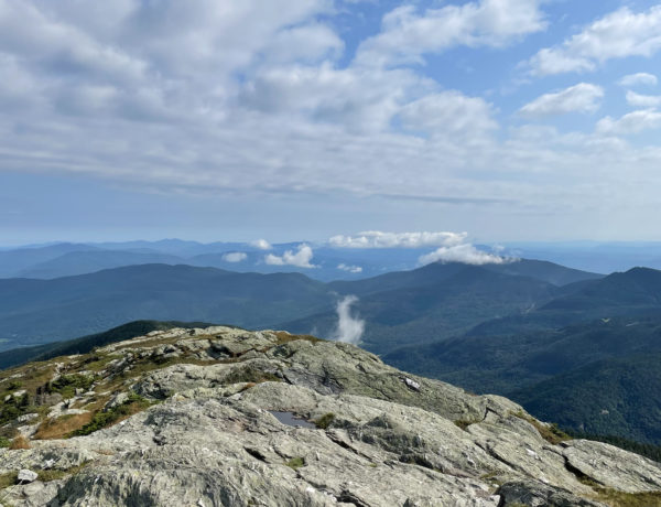 Rocky summit, seen while hiking Mt. Mansfield in the Green Mountains, Vermont