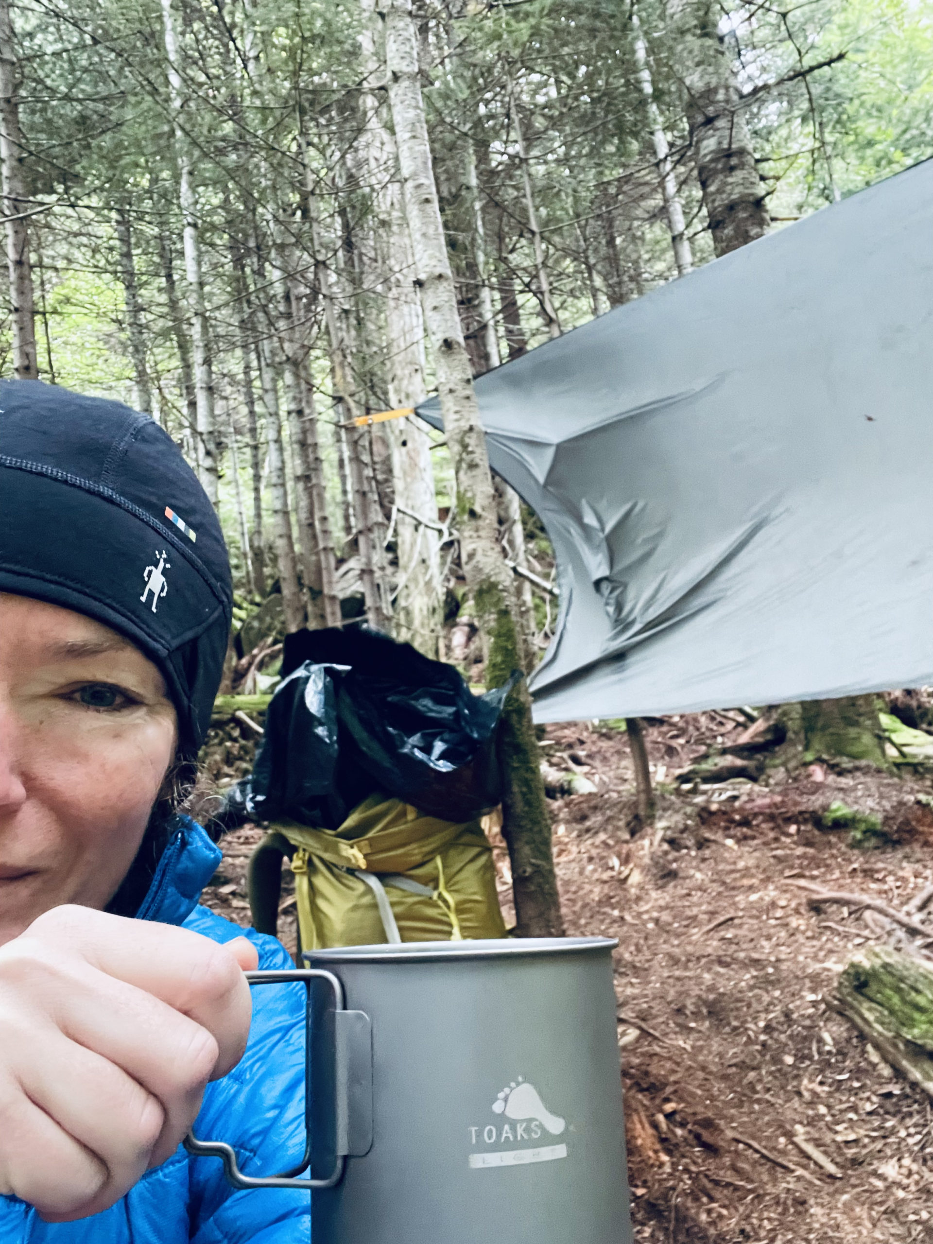 Drying out gear, day 4, 100 Mile Wilderness, Maine Appalachian Trail