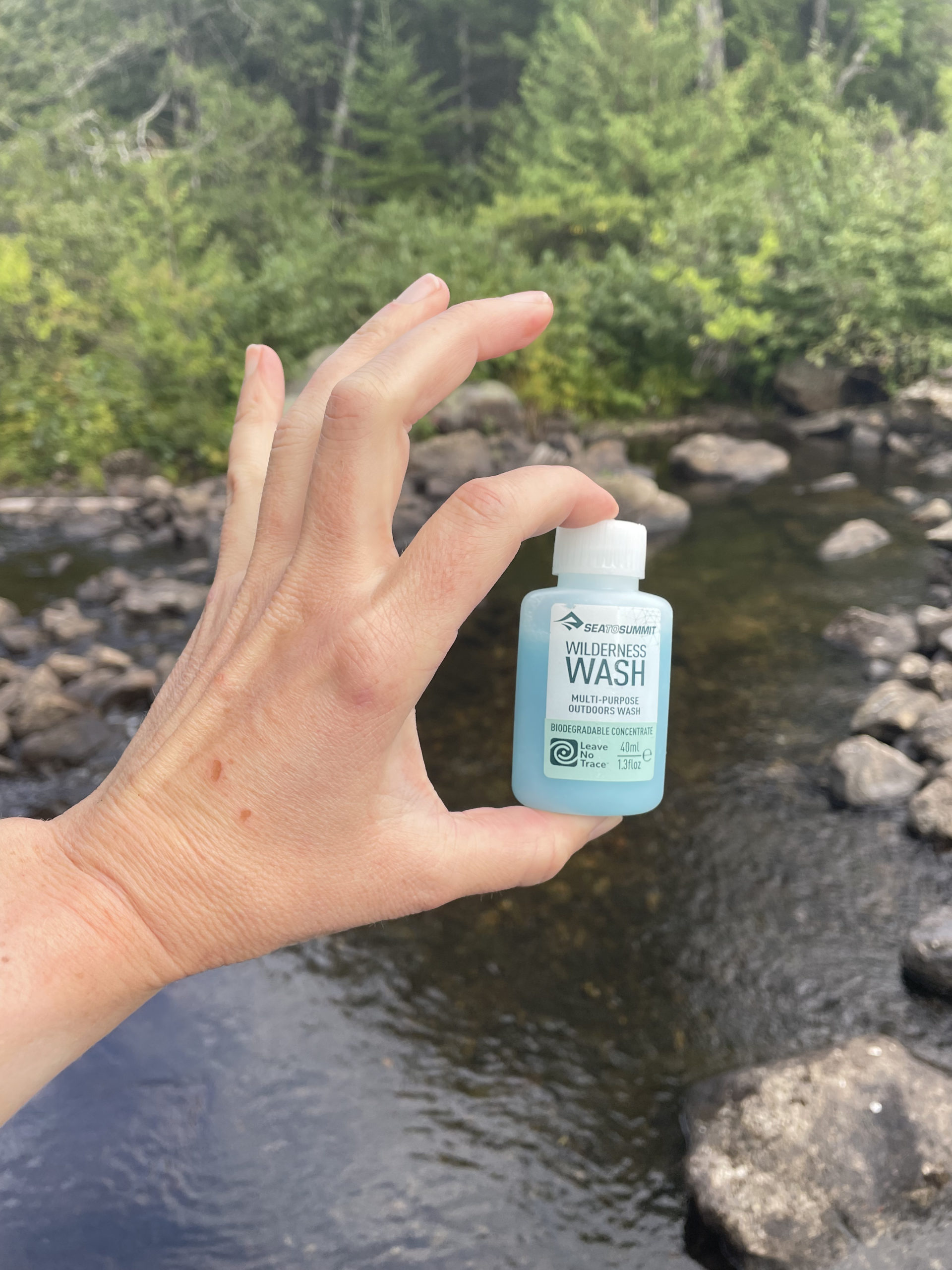 Getting ready for a wilderness bath, day 4, 100 Mile Wilderness, Maine Appalachian Trail