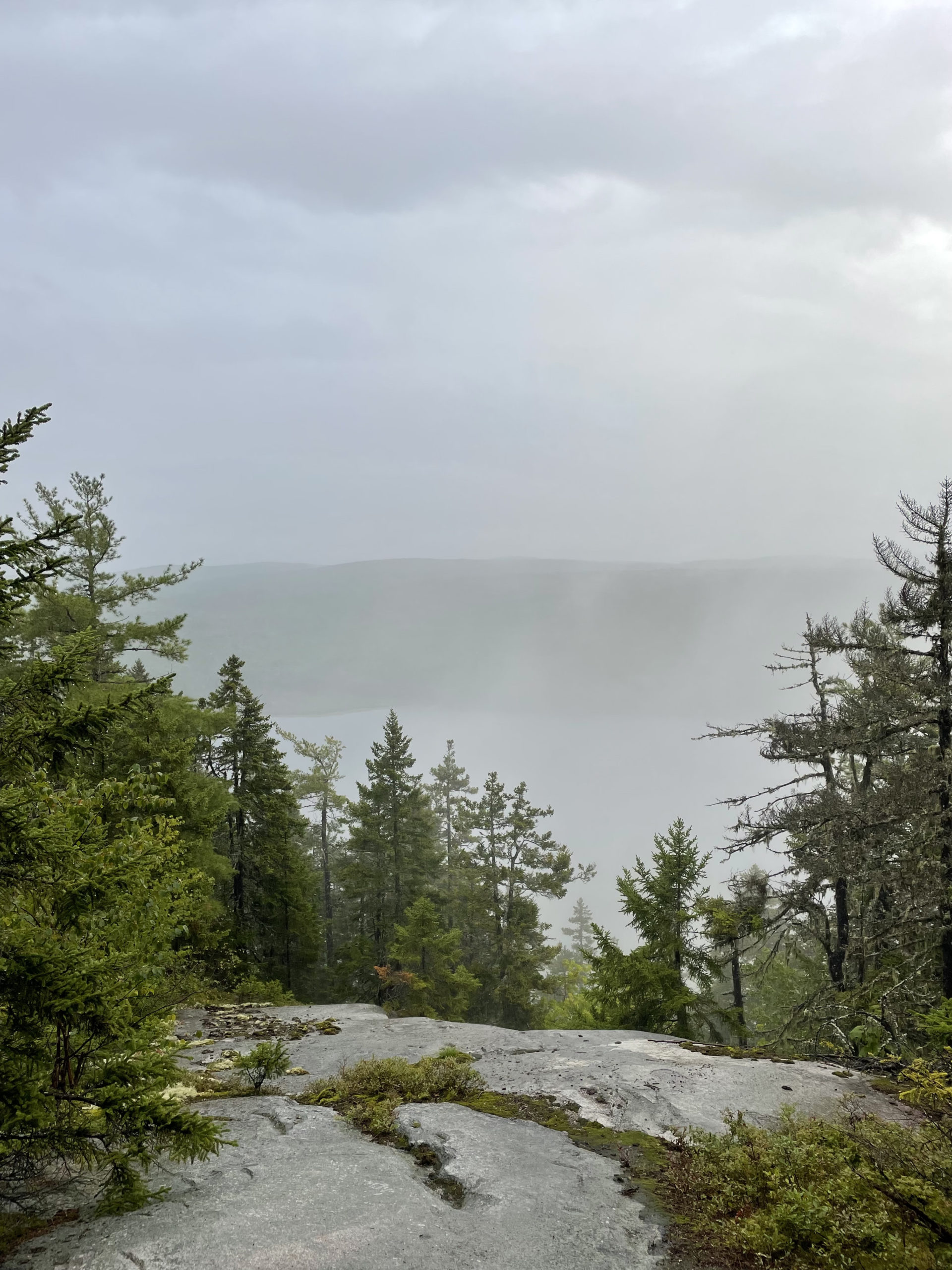 Rainy view, day 5, 100 Mile Wilderness, Maine Appalachian Trail
