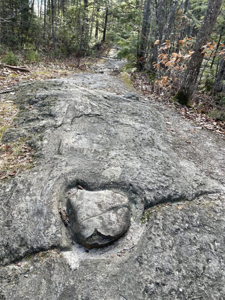 Heart shape in a rock, seen while hiking Bald and Speckled Mtns in Woodstock, Maine.