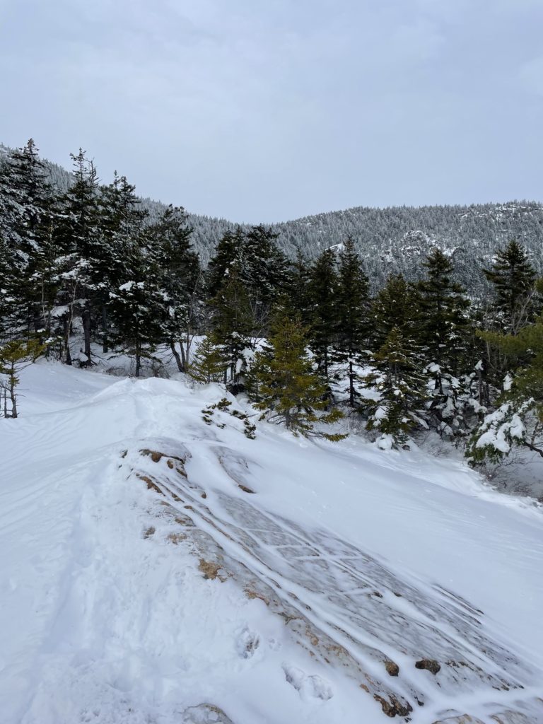 Snowy ridge, seen while hiking Piper Hammond Loop, Mt. Chocorua, White Mountain National Forest, New Hampshire