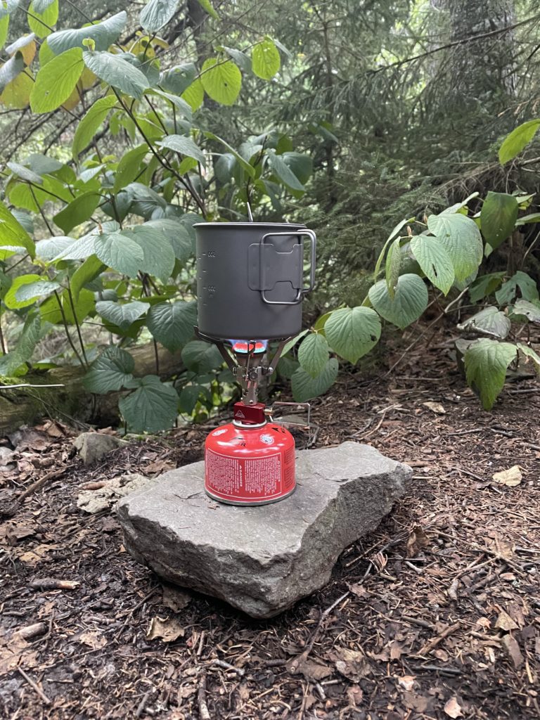 Backpacking stove and cup