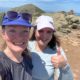 Sarah Holman guiding a female hiker on Franconia Ridge in the White Mountains, New Hampshire