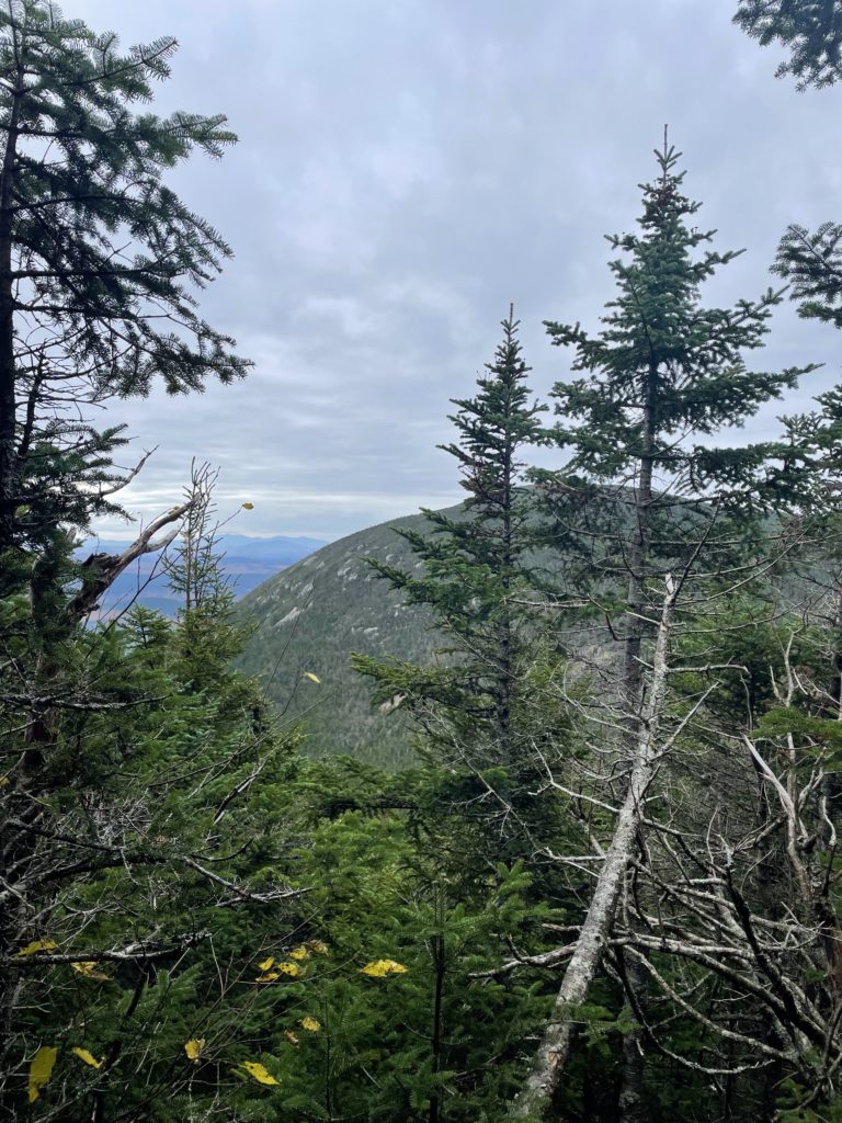 View from the trail while hiking Doubletop Mountain in Baxter State Park, Maine