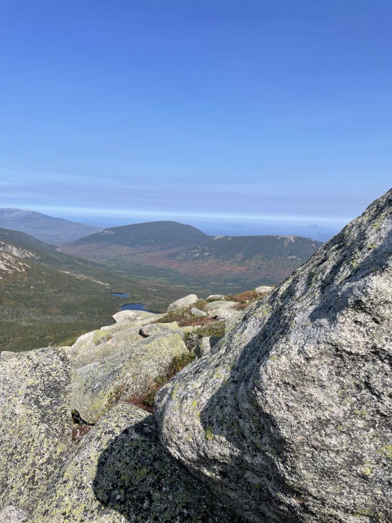 View from Dudley Trail, hiking Knife's Edge, Baxter State Park, Maine